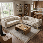 FX-P83-2PC Sofa Set - Modern Velvet Upholstered