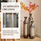 Hand-Forged Metal Vases Set of 3
