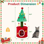 Cat Tree Tower for Indoor Cats - Green & Red