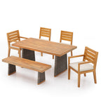 6 Pieces Outdoor Acacia Wood Dining Set