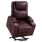 Macklin Wine Upholstered Power Lift Massage Recliner