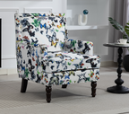 Upholstered Accent Chair, Vintage Armchair with Butterfly