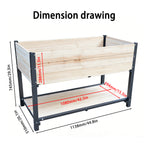Solid Wood & Iron Frame Raised Garden Bed