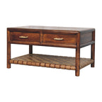 Regency Woven Console Table with 4 Drawers