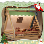 Full Size House Floor Bed with Tent and Light