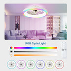 19.7" Modern RGB Ceiling Fan with Lights