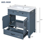 30'' Bathroom Vanity with Ceramic Sink and Soft Closing Doors