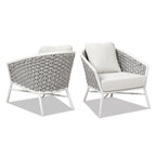 Rowan 30.5" Rope Barrel Back Patio Accent Arm Chair, Set of 2