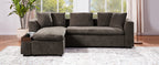 L-Shaped Upholstered Sectional Sofa with Storage Compartment