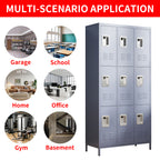 9 Door 72"H Metal Lockers With Lock