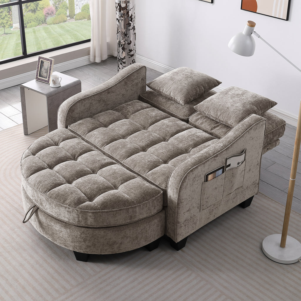 Two-Seater Sofa with Storage Footrest