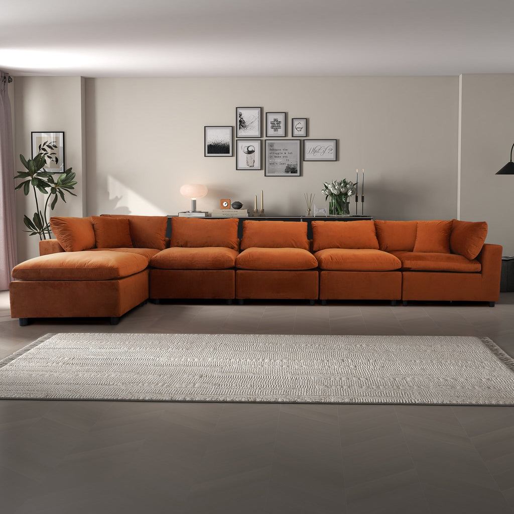 Hayward Burnt Oversized Modern Modular Sectional Sofa