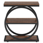 Industrial Narrow End Table with 3 Shelves