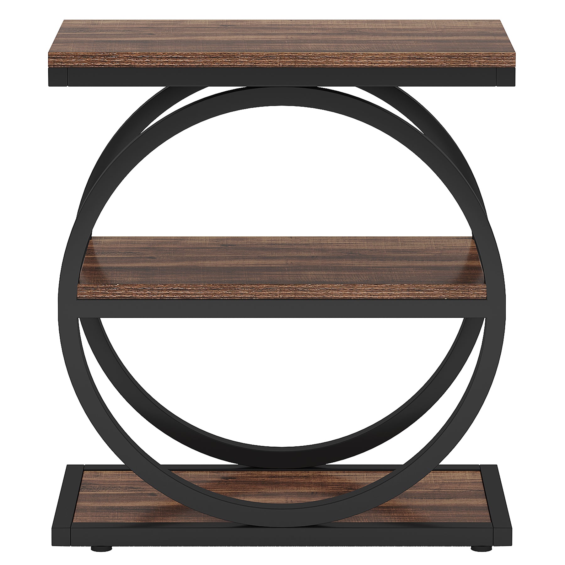 Industrial Narrow End Table with 3 Shelves