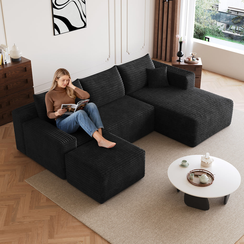 95" Cloud Sectional Sofa with Ottoman