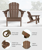 Adjustable HDPE Adirondack Chairs Set of 2