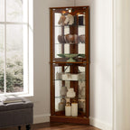 Corner Curio Display Cabinet with Lights