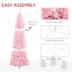 HOMCOM 8' Tall Unlit Slim Douglas Fir Artificial Christmas Tree