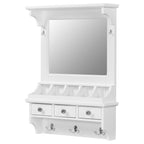 Floating Makeup Vanity with Big Mirror and Wall-Mounted Storage