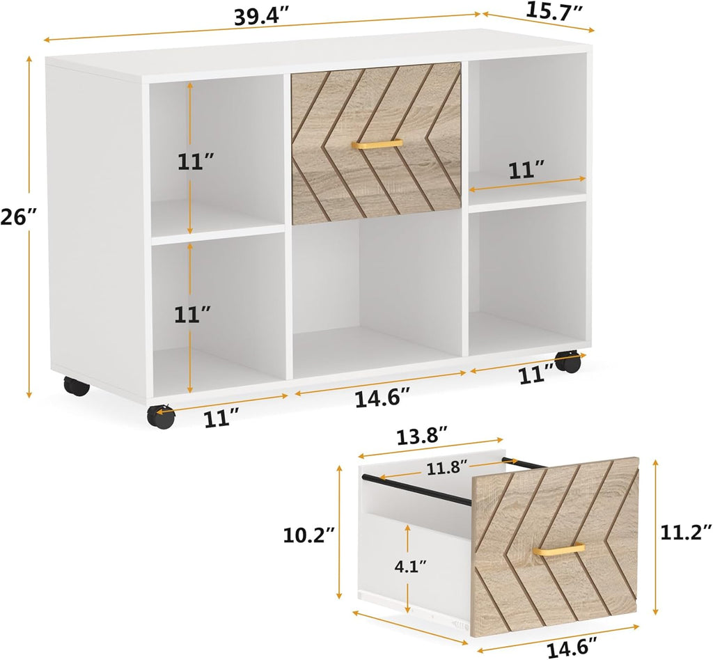 39.37-Inches Large Mobile Lateral File Cabinet