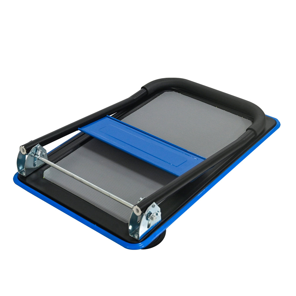 Flatbed Cart, 330-Pound Heavy Duty Capacity, Foldable Hand Truck, Blue