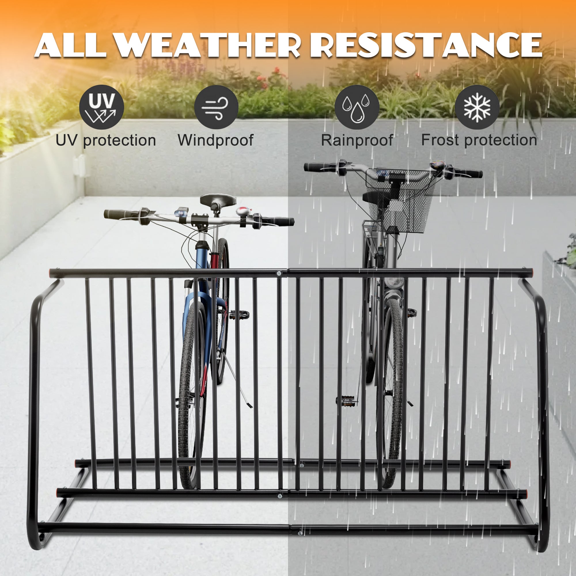 10-Bike Floor Bike Rack