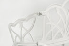 Tulip Patio Garden Bench - Cast Aluminum with Floral Backrest