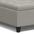 Harrison 40 Inch Wide Large Square Coffee Table Storage Ottoman