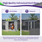 10X8FT Outdoor Steel Storage Shed with Clear Window
