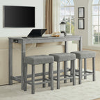 59 Inch Bar Table, Dining Table and Chair Set