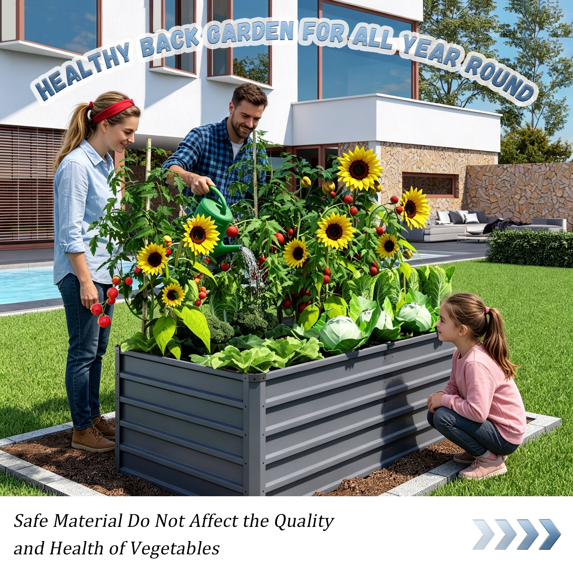 6x3x2ft 2-Piece Large Raised Garden Bed Kit