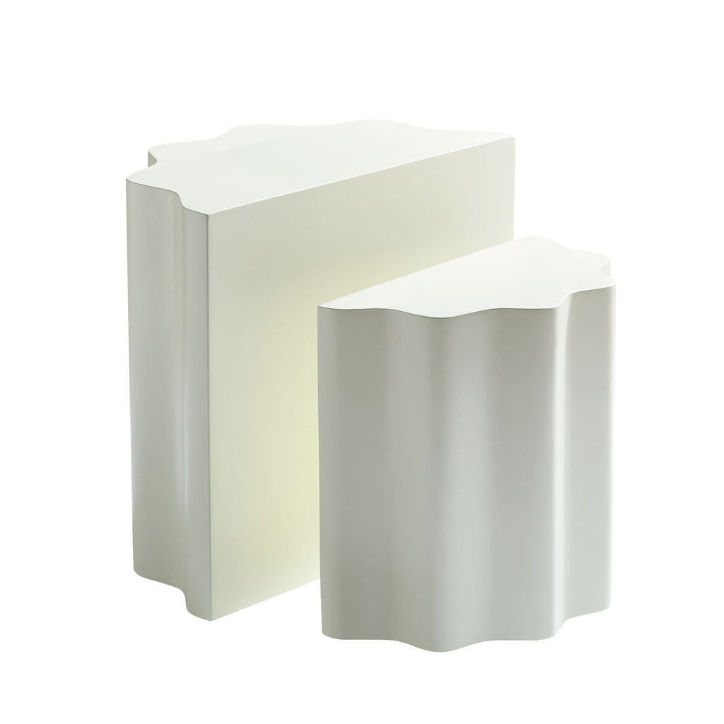 2PCS Set Side Table with Wavy Edges Design