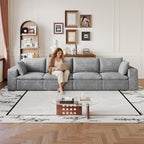 134" Cloud Sofa in Corduroy Fabric