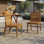 Outdoor Acacia Wood Dining Chair Set of 2