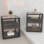 Set of 2 Modern End Table with Drawer