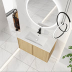 36" Floating Bathroom Vanity with Sink, Wall-Mounted Modern Light