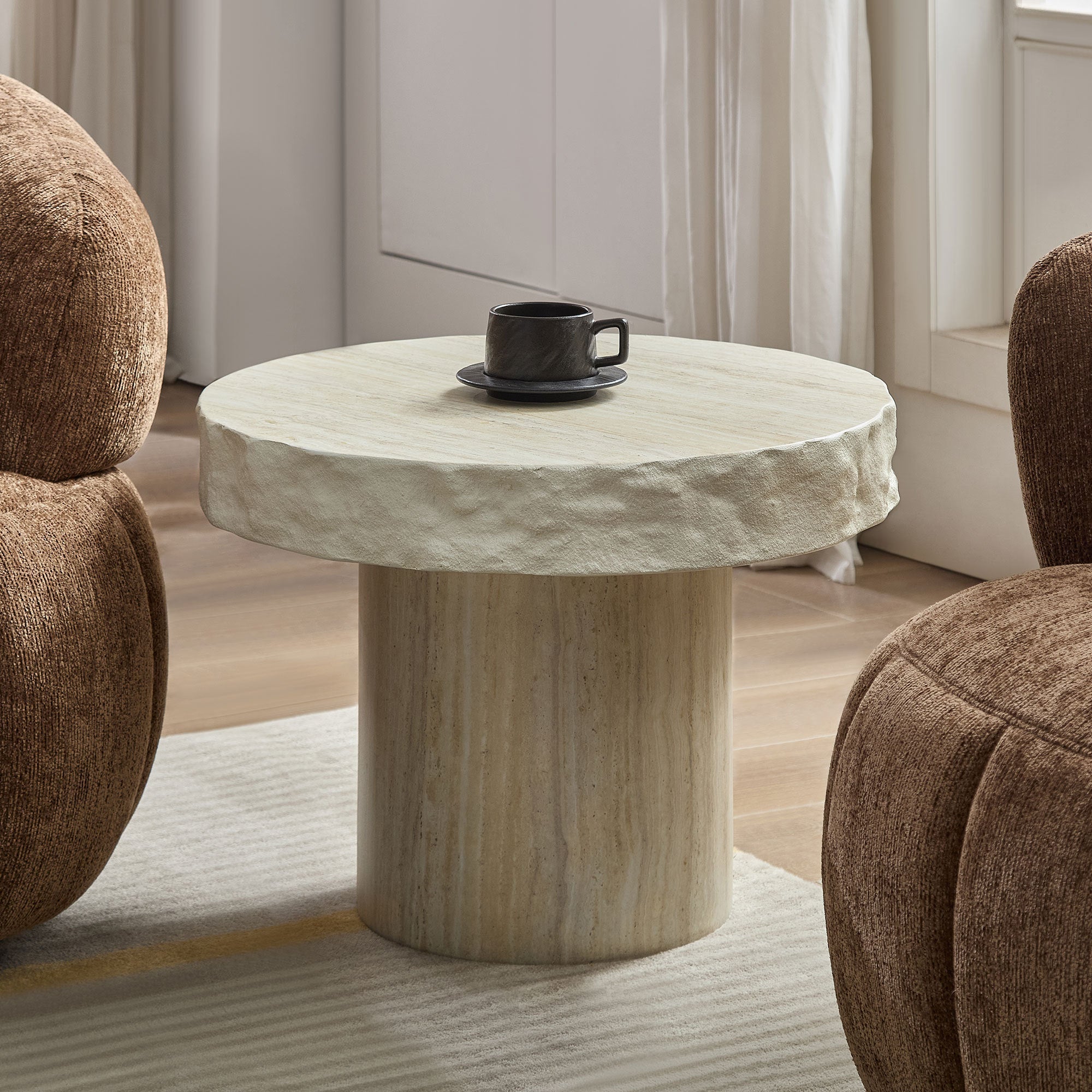 23.82 Inch Faux Mars Textural Patterns Coffee Table