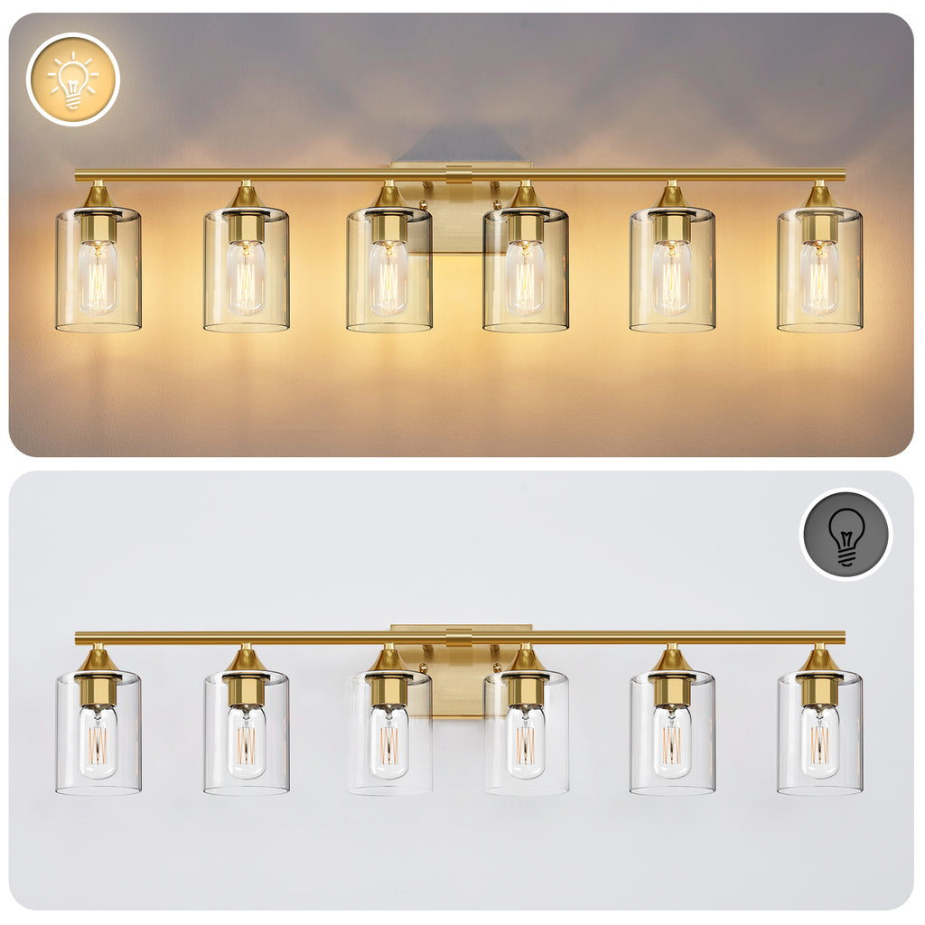 6-Light Brushed Bathroom Vanity Wall Light