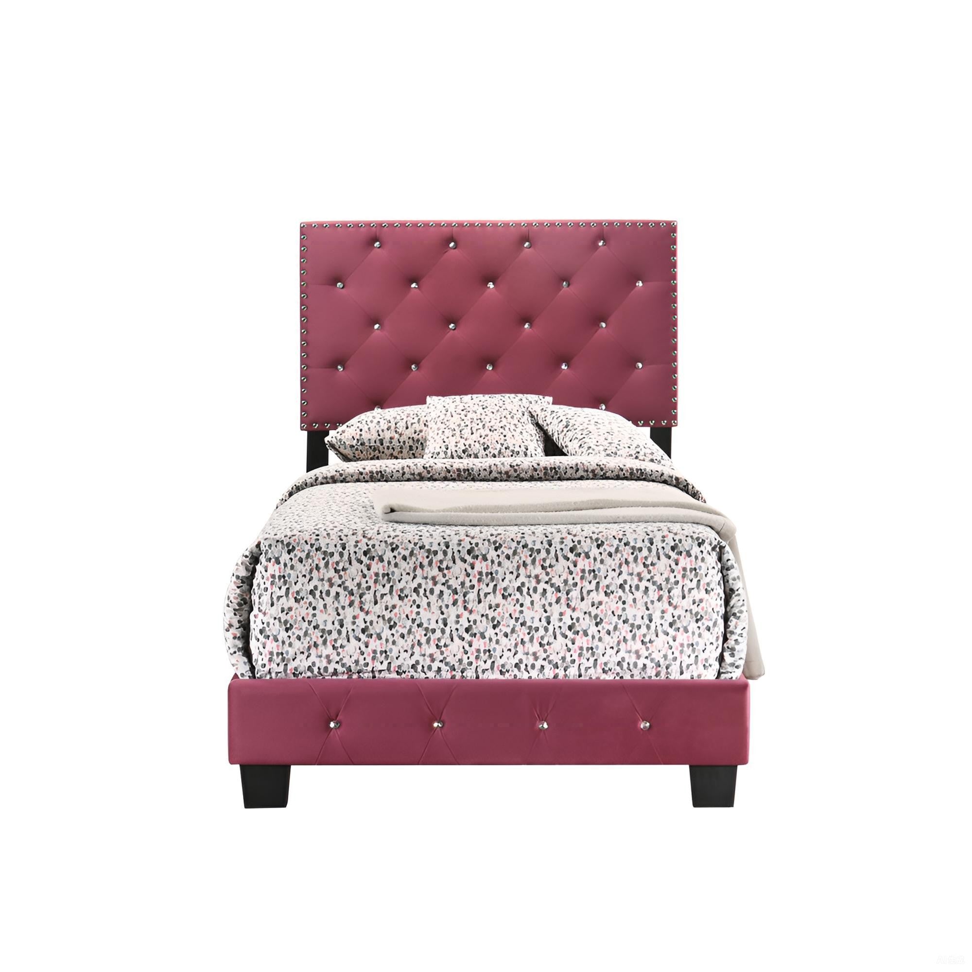 Charming Twin Bed In Cherry Finish