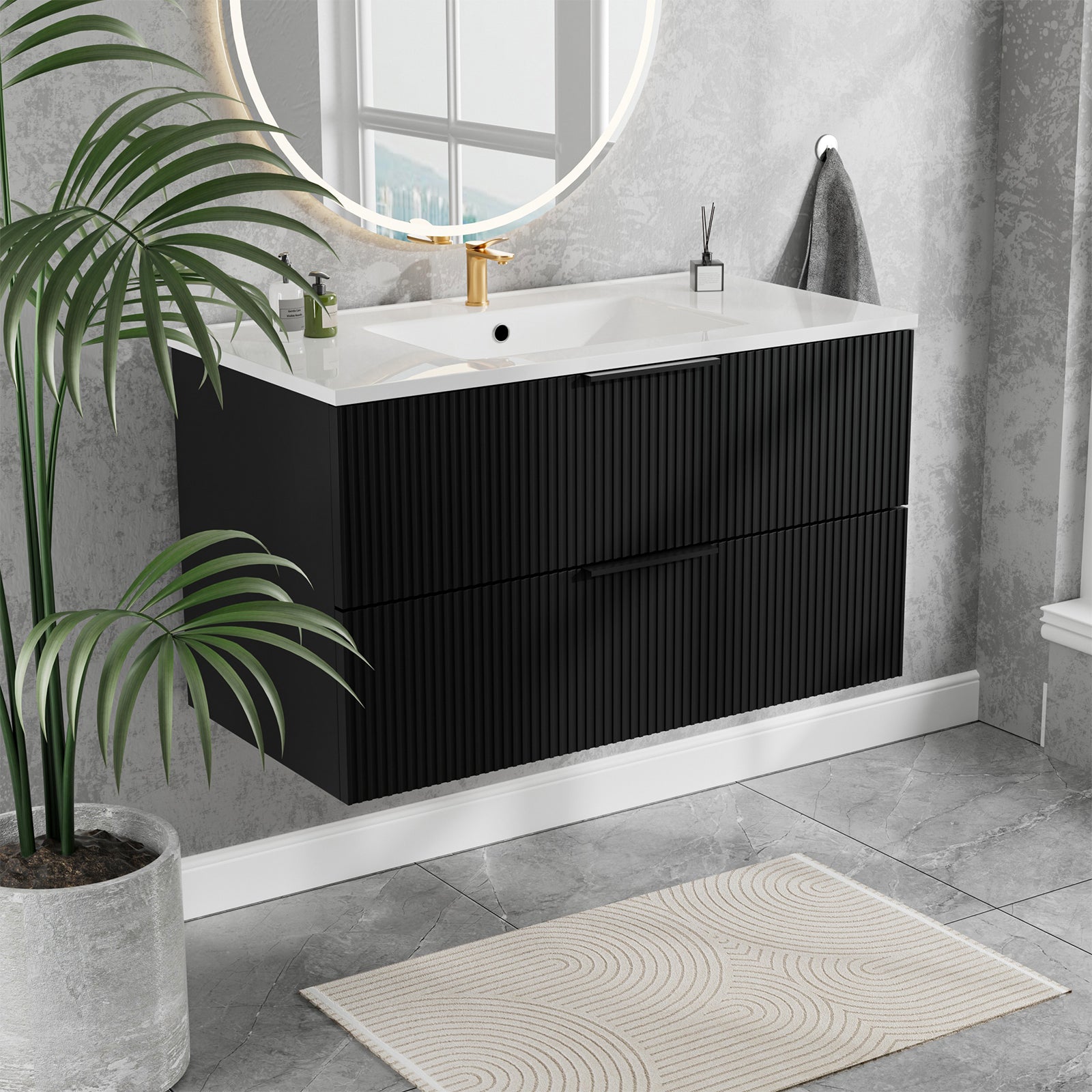 36 Inch Bathroom Vanity Cabinet With Ceramic Sink