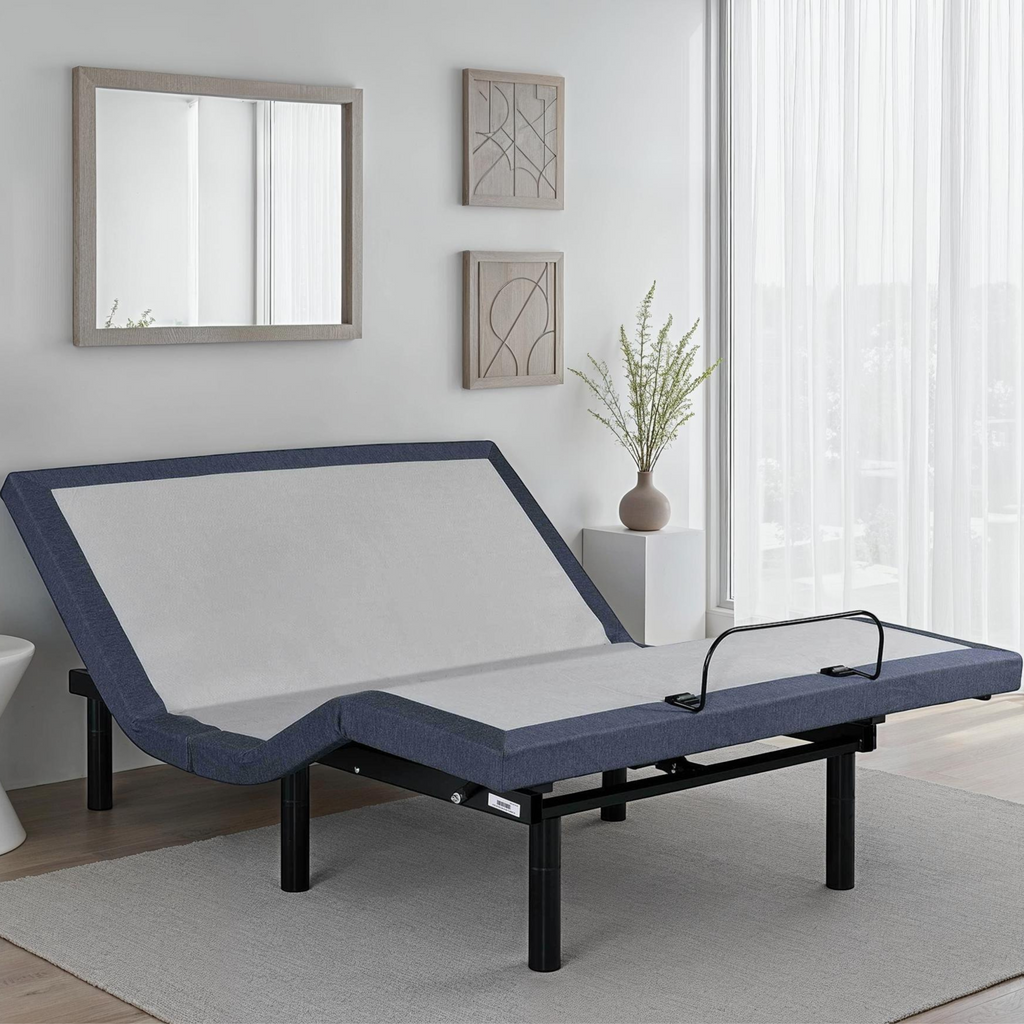 Twin XL Adjustable Bed Base with Massage and Head and Foot Position Adjustments