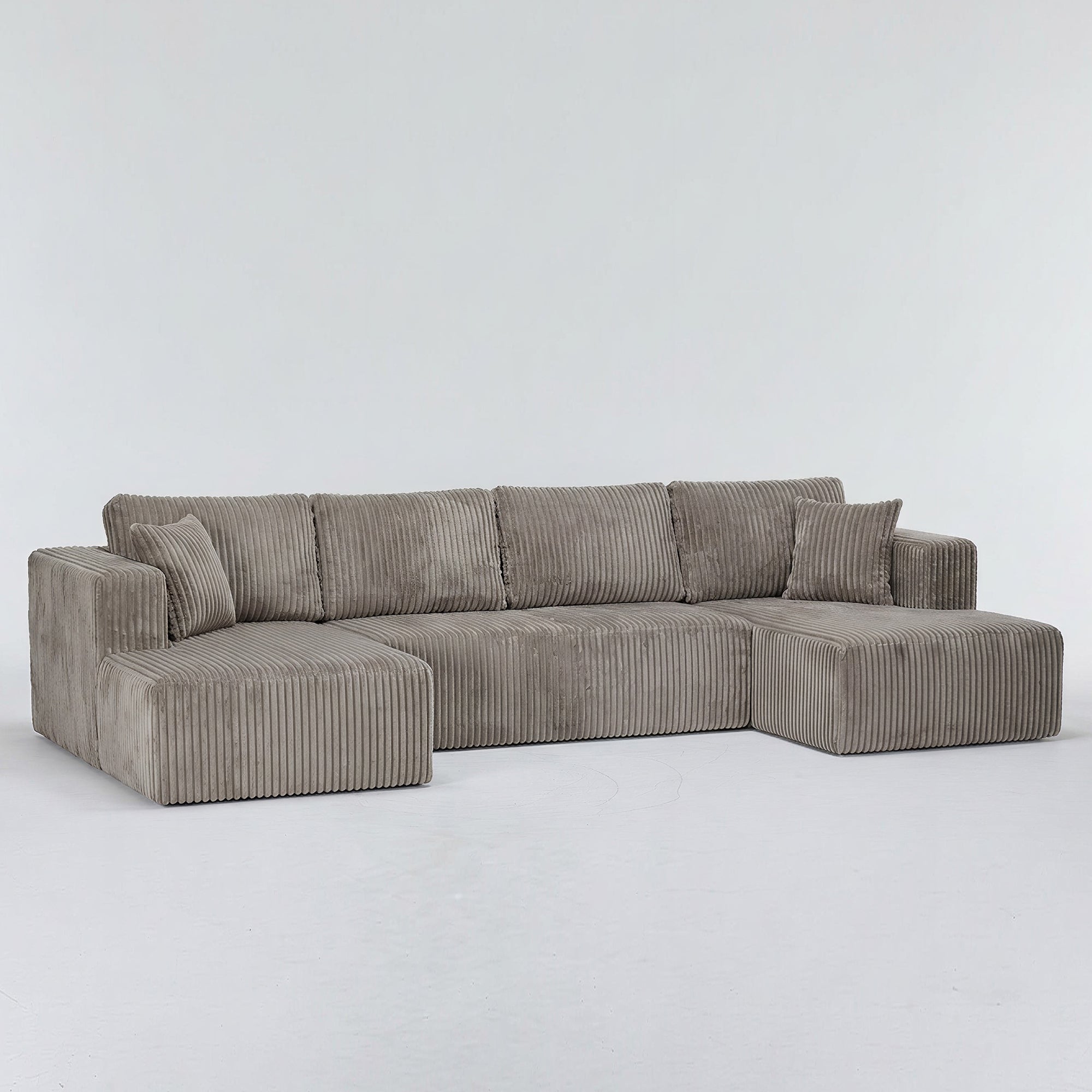 U Shape Modular Sectional Sofa - Khaki