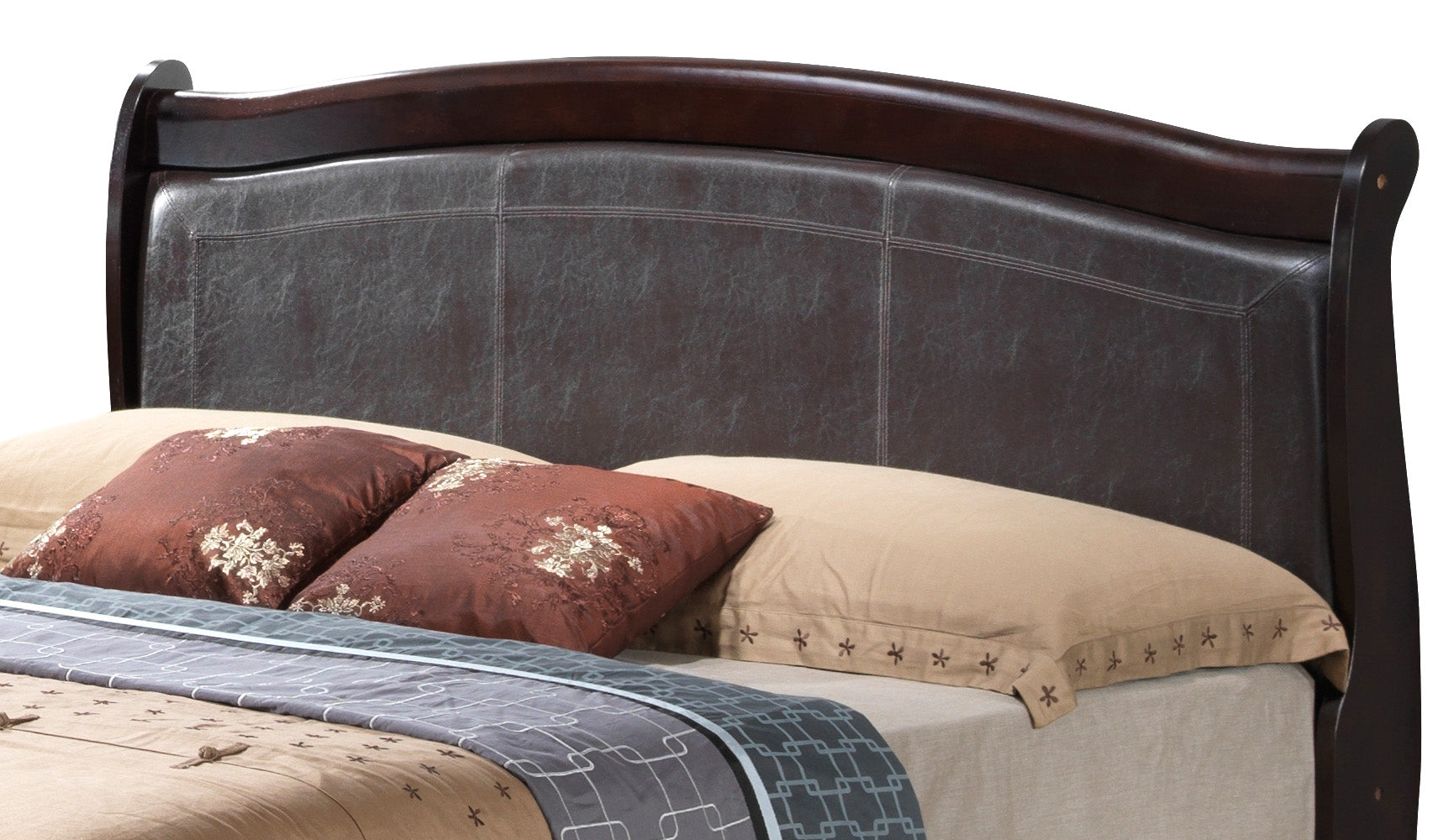 Elegant King Bed in Warm Cappuccino