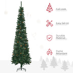 HOMCOM 7.5 Foot Pencil Christmas Tree