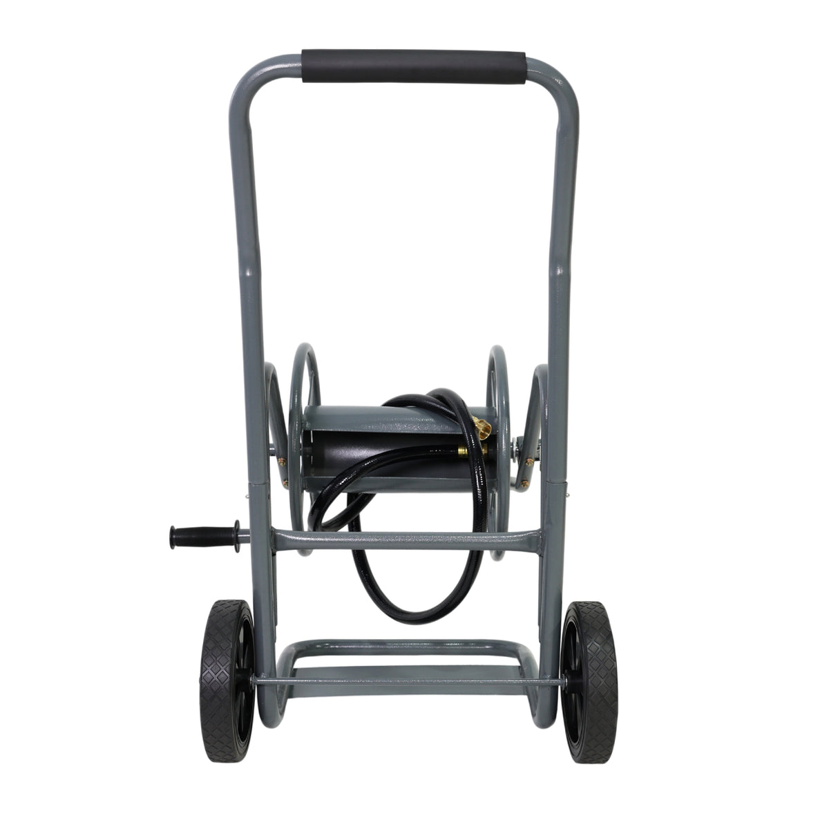 Portable 2-Wheeled Garden Hose Reel Cart, Detachable, Dark Grey