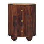 Solid Wood Curved Fluted Bedside Chest
