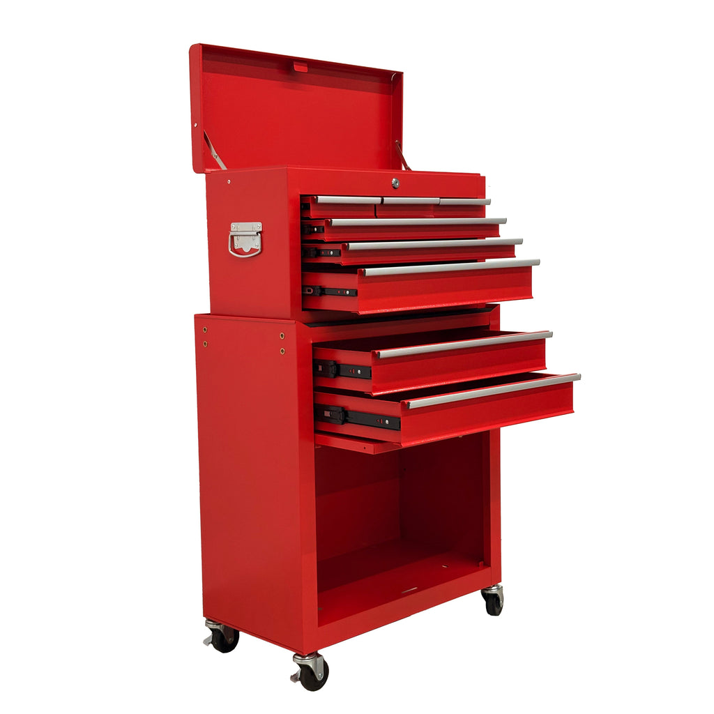 8-Drawer High-Capacity Rolling Tool Chest - Red
