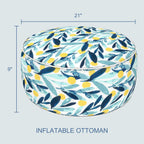 Outdoor Inflatable Ottoman - Coastal Leaves Design