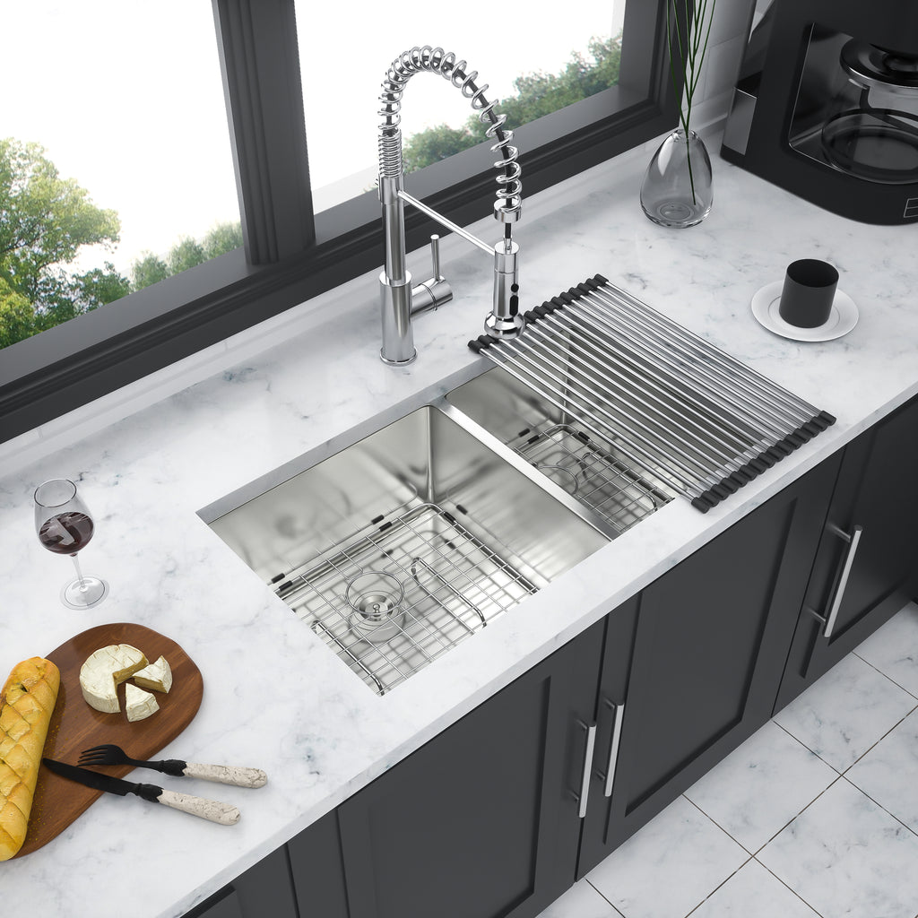 16 Gauge Stainless Steel Undermount Double Bowl Kitchen Sink