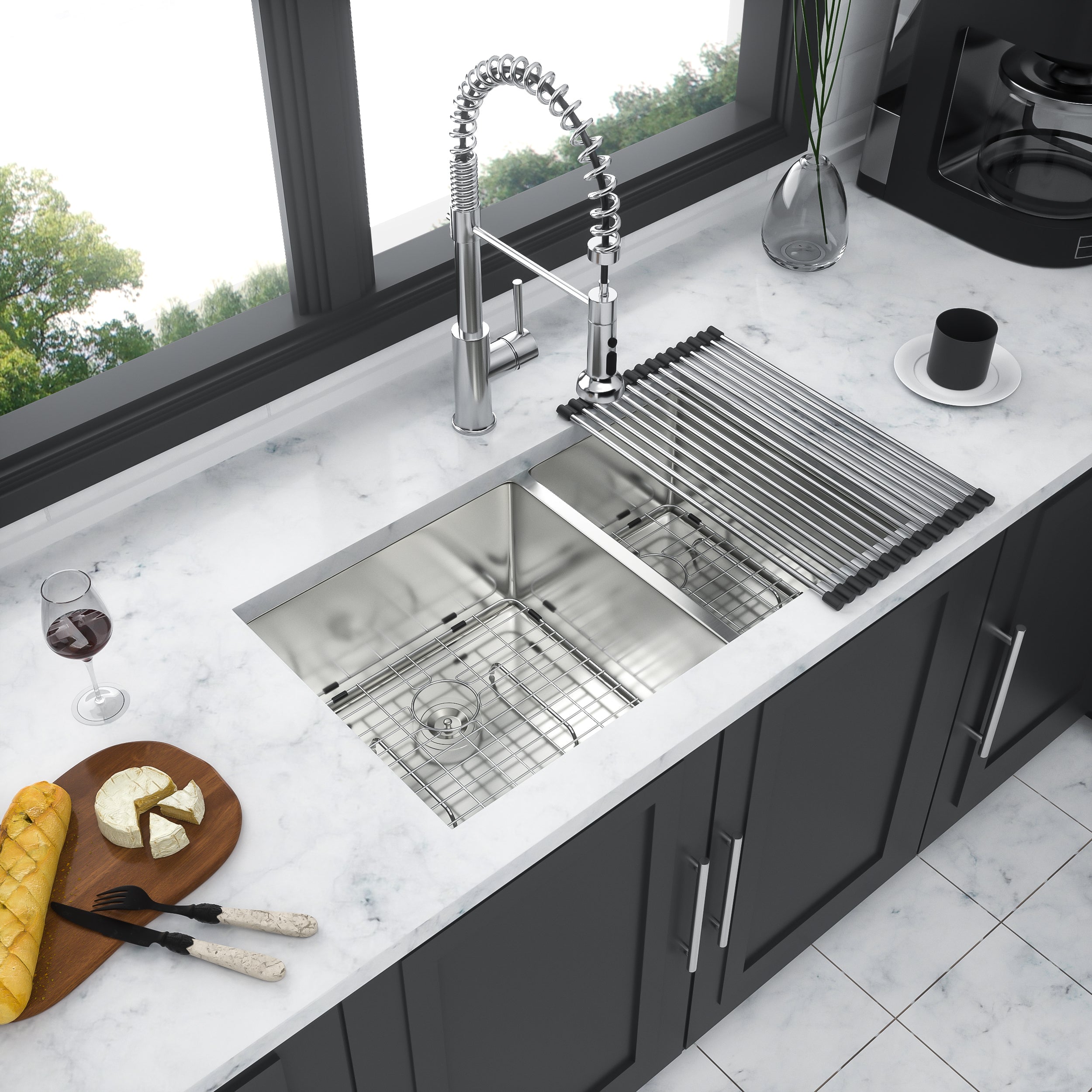 16 Gauge Stainless Steel Undermount Double Bowl Kitchen Sink